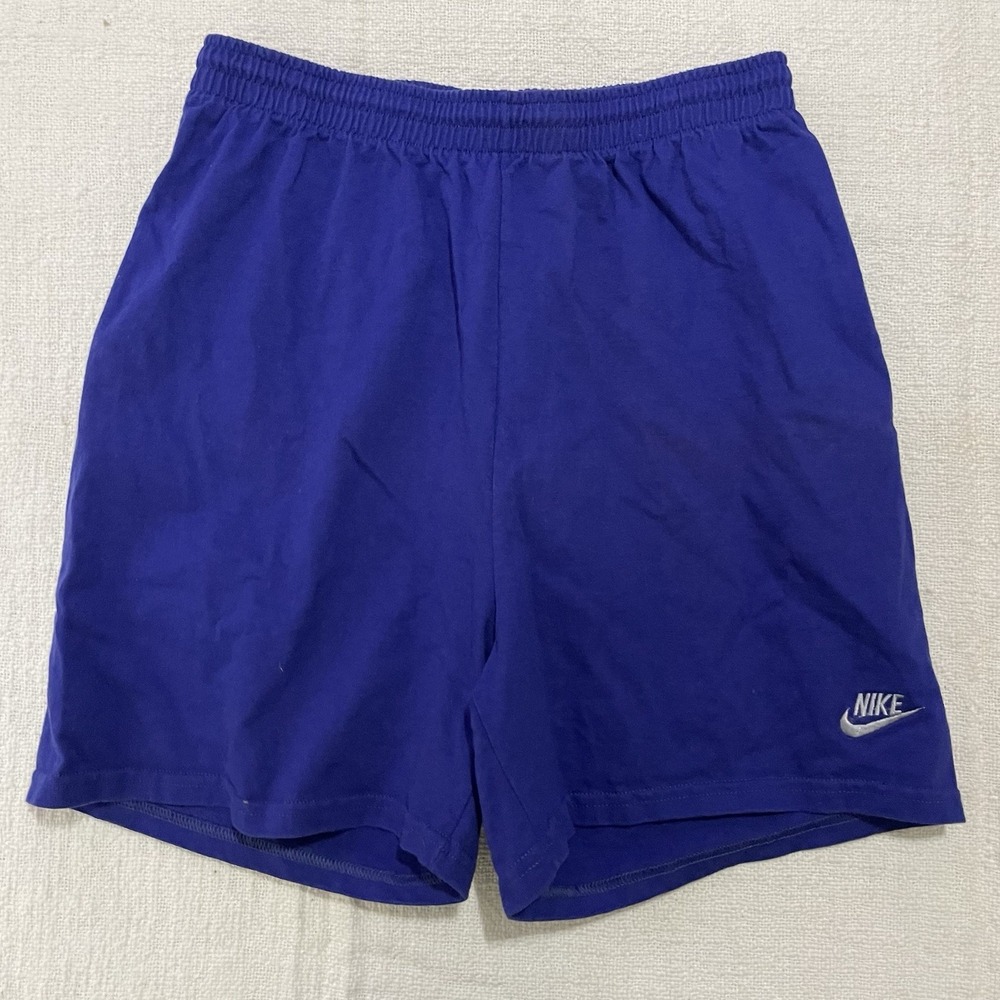 Nike 90's Spellout White Tag Embroidered‎ Swoosh Shorts Mens Large Vintage EUC